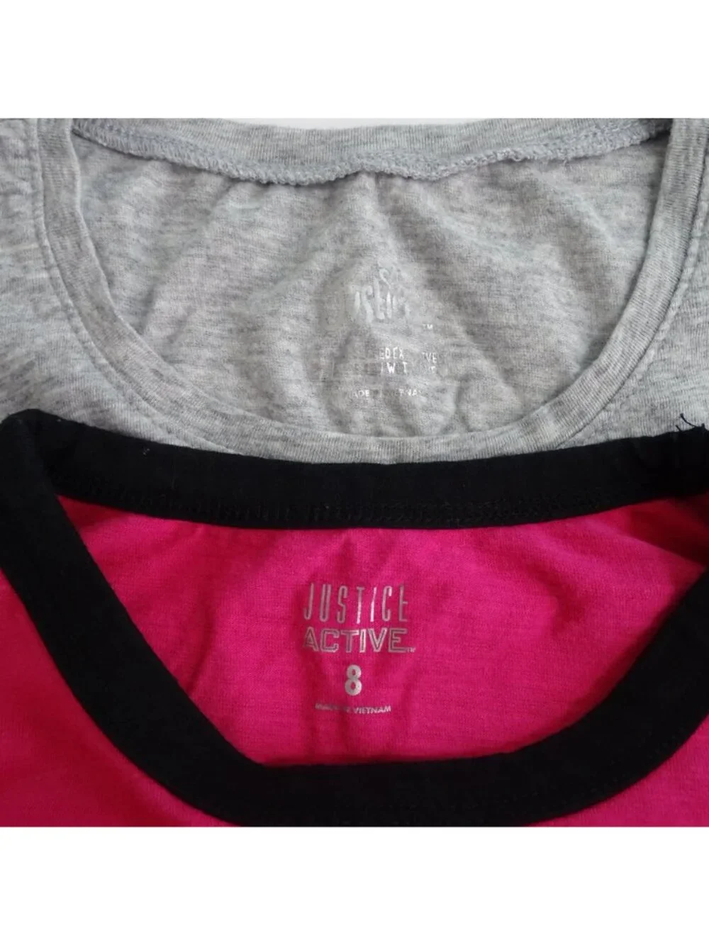 Lot of 5 Justice Activewear Sports Casual Wear Shirts and Swimsuit Girls Size 8